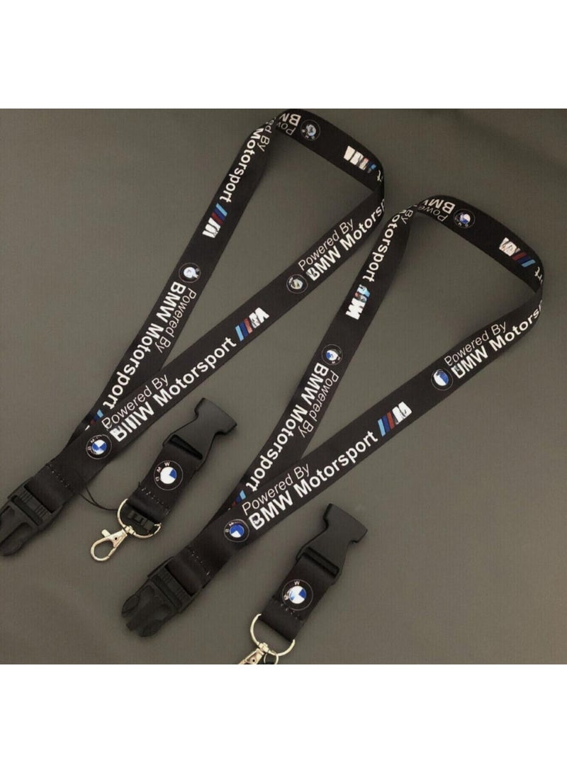 بي إم دبليو حبل تعليق للمفاتيح، حزام للرقبة، حامل بطاقة، شارة، سلسلة مفاتيح رياضية، حامل مفاتيح، حبل سلسلة مفاتيح، إكسسوارات سيارات BMW MOTORSPORT (أسود) - Image 1